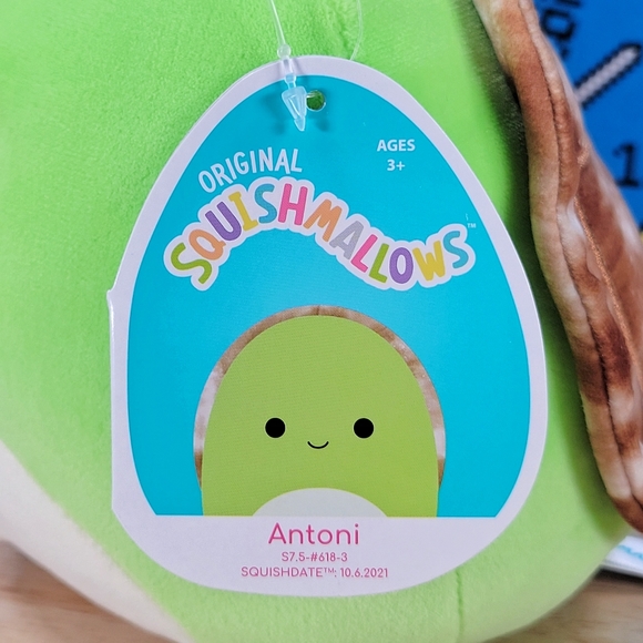Squishmallows Antoni the Sea Turtle 7.5" UltraSoft Stuffed Sealife Plush NWT - Picture 5 of 6